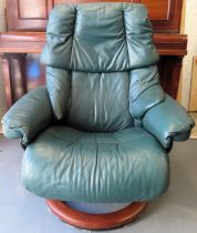 Ekornes mid 20th century reclining swivel armchair. Approx. 102cm H Reasonable used condition