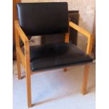 20th century office style armchair. Approx. 80cm H x 58cm W x 58cm D Reasonable used condition,