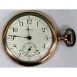 Waltham Gold plated Art Deco style pocket watch with enamelled dial Used condition, not tested for