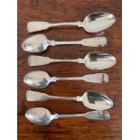 SIX SILVER TEASPOONS, CHESTER, 1833, WEIGHT APPROX 120g