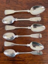 SIX SILVER TEASPOONS, CHESTER, 1833, WEIGHT APPROX 120g