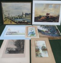 Various framed and unframed pictures and prints All in used condition