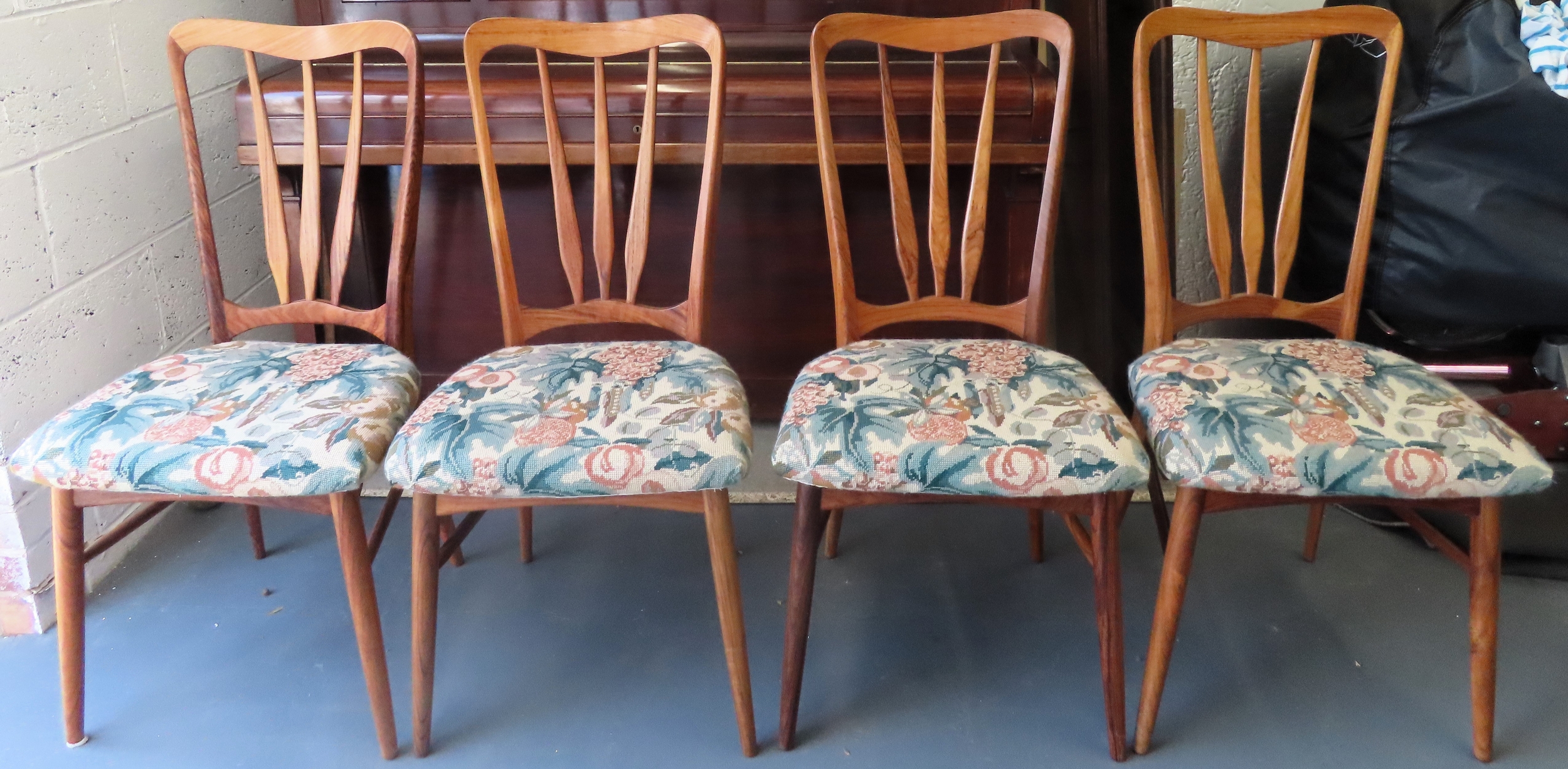 Set of four mid 20th century Teak Danish "INGRID" chairs by Niels Koefoed for Koefoed