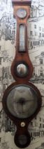19th century mahogany Aneroid barometer. Approx. 96cm H Reasonable used condition, not tested for