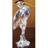 Swarovski crystal multi-coloured glass figure of a Heron. Approx. 15.5cms H reasonable used