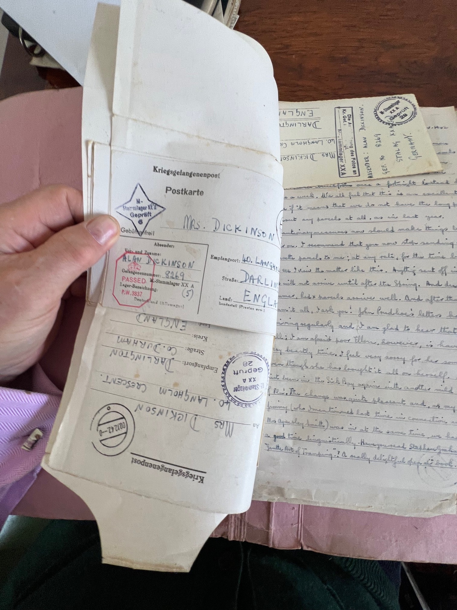 PORTFOLIO LETTERS DATED CIRCA 1942 BY PRISONER OF WAR ALAN DICKENSON, ALSO TWO FURTHER NOTEBOOKS - Image 4 of 5