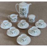 Susie Cooper 1970's style 15 piece coffee set appears reasonable used condition unchecked