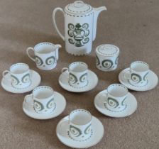 Susie Cooper 1970's style 15 piece coffee set appears reasonable used condition unchecked