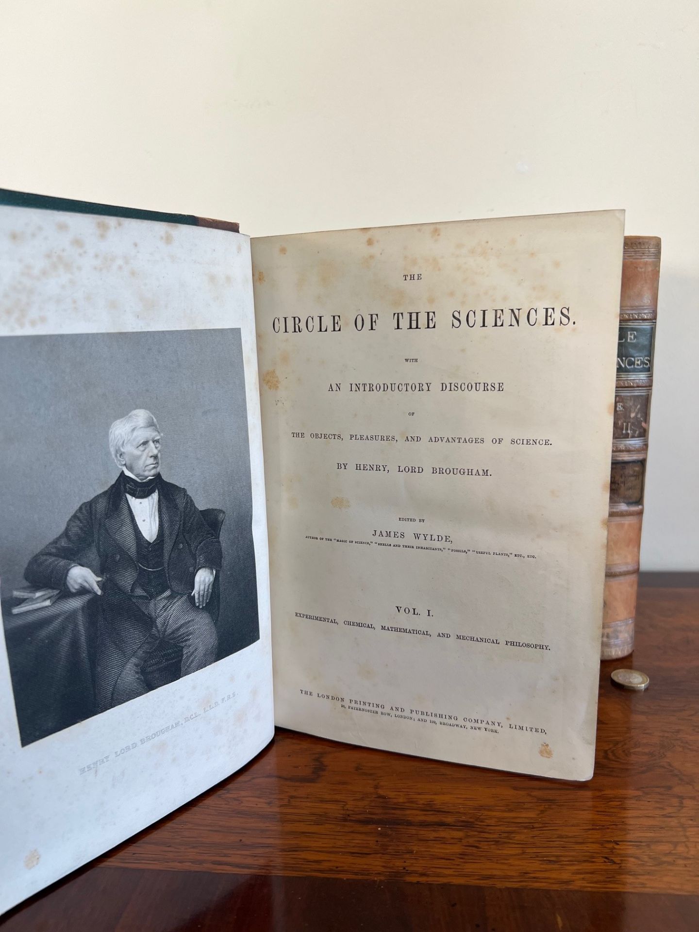 ED WYLDE LORD BROUGHAM 'CIRCLE OF THE SCIENCES', TWO VOLUMES, QUARTER LEATHER BOARDS - Image 3 of 4