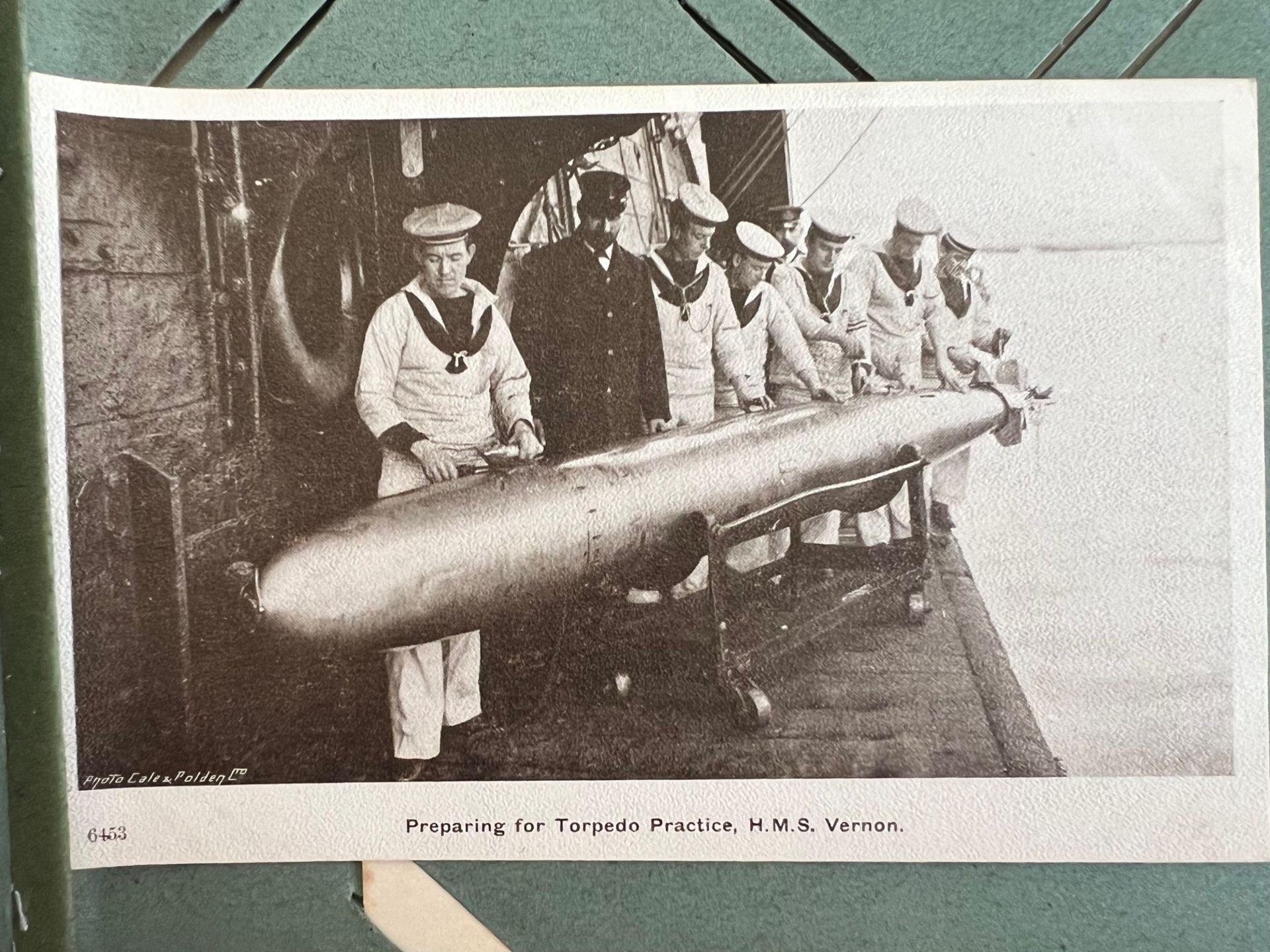 ALBUM CONTAINING FORTY-EIGHT POSTCARDS, MANY RELATING TO HMS VERNON, ETC - Image 4 of 6