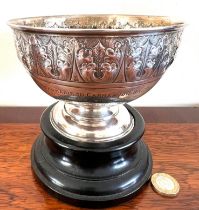 SILVER STEM BOWL INSCRIBED BEAUMARIS TO CARNARVON RACE, 1919, BIRMINGHAM, WEIGHT APPROX 190g, AND