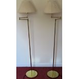 Pair of adjustable 20th cntury standard lmaps with shades. Approx. 149cms H reasonable used