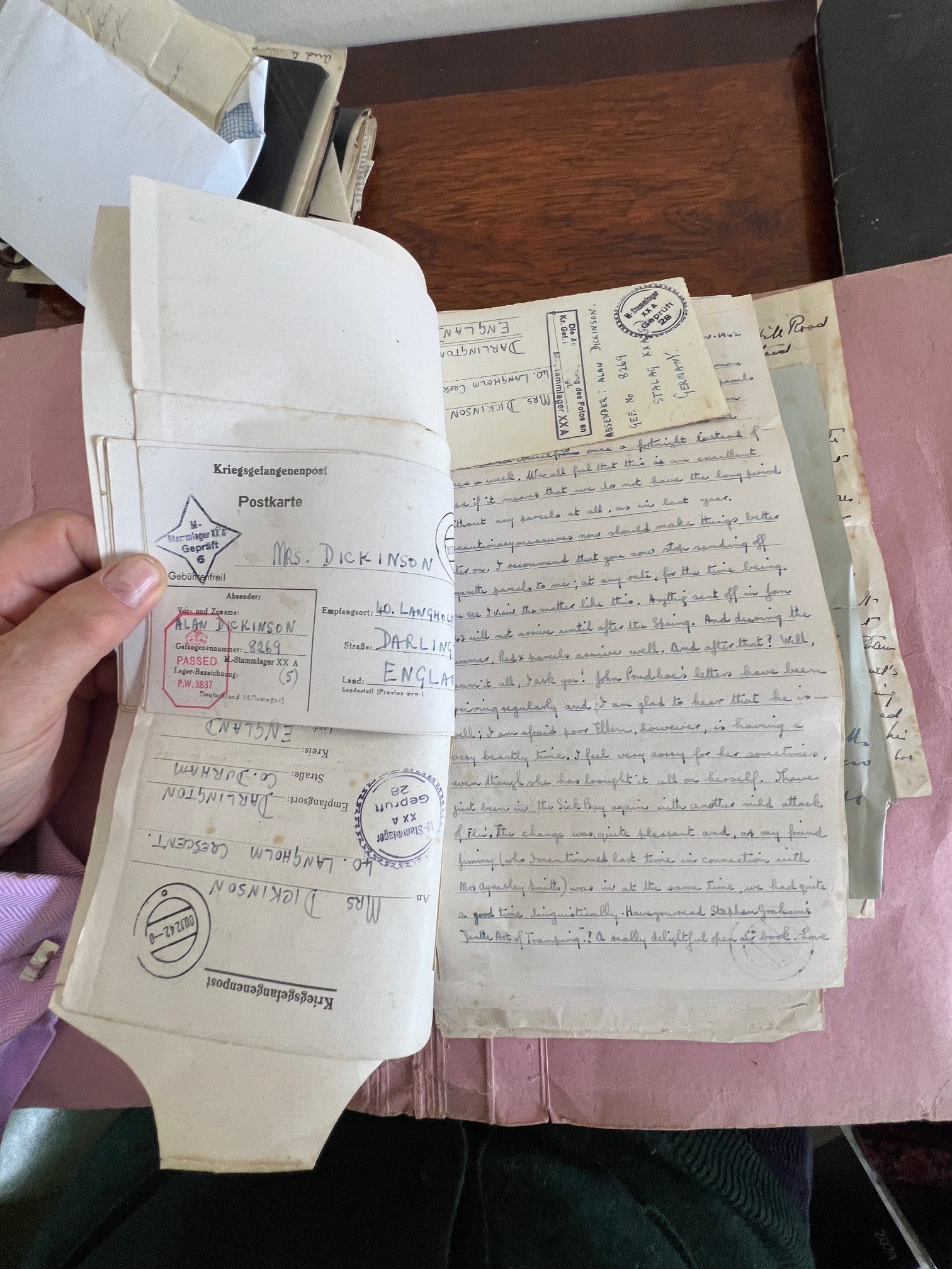 PORTFOLIO LETTERS DATED CIRCA 1942 BY PRISONER OF WAR ALAN DICKENSON, ALSO TWO FURTHER NOTEBOOKS - Image 5 of 5