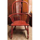 20th century Ash/Elm painted country style armchair. Approx. 105cm H Used condition, scuffs and