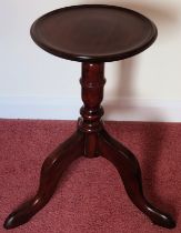 Early 20th century mahogany small tripod wine table. Approx. 53 x 30cms D reasonable used
