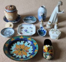 Sundry ceramics Inc. USSR ceramics, Gouda, Doulton jar with cover, etc all used and unchecked