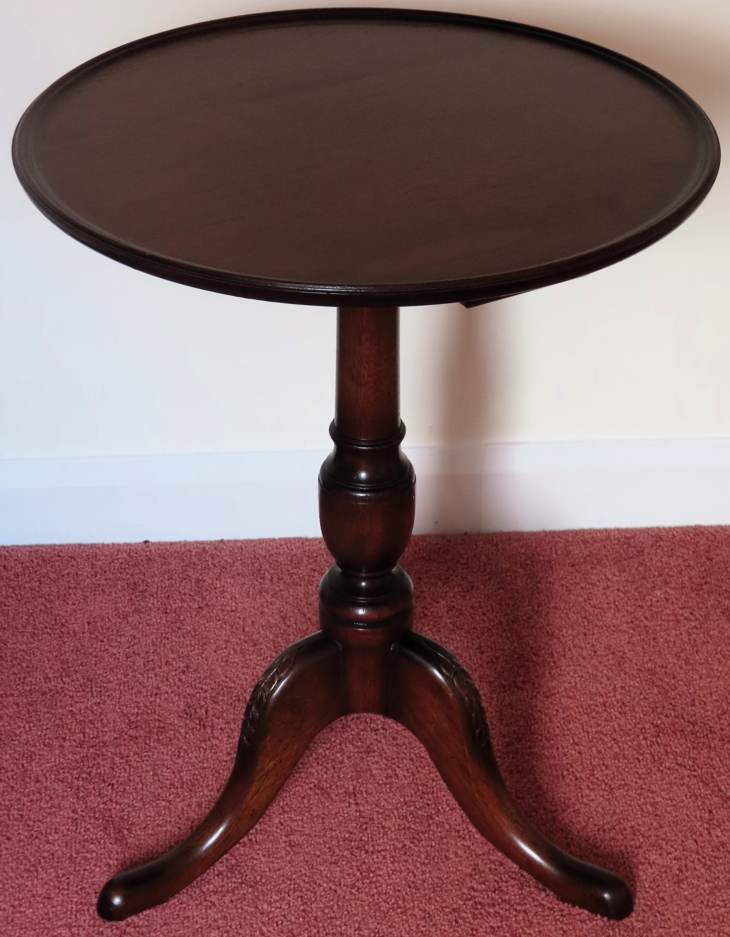 Early 20th century tripod wine table. Approx. 57 x 45cms D reasonable used condition with scuffs