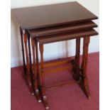 Regency style 20th century mahogany nest of four tables. Approx. 56 x 51 x 37cms reasonable used