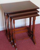Regency style 20th century mahogany nest of four tables. Approx. 56 x 51 x 37cms reasonable used