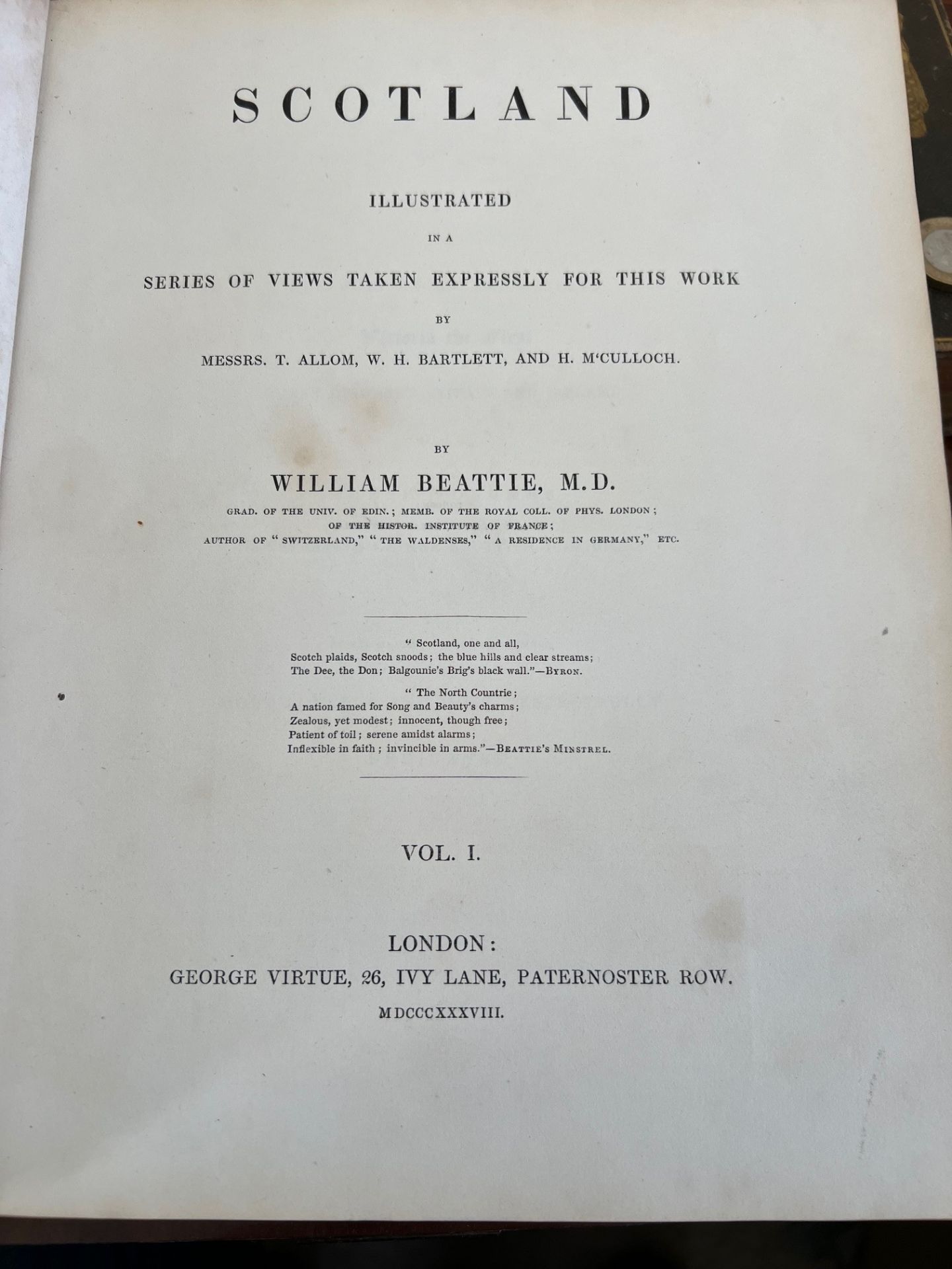 BEATTIE 'SCOTLAND ILLUSTRATED', NUMEROUS PLATES AND MAP, TWO VOLUMES - Image 2 of 4