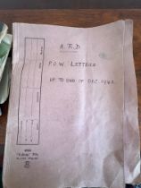 PORTFOLIO LETTERS DATED CIRCA 1942 BY PRISONER OF WAR ALAN DICKENSON, ALSO TWO FURTHER NOTEBOOKS