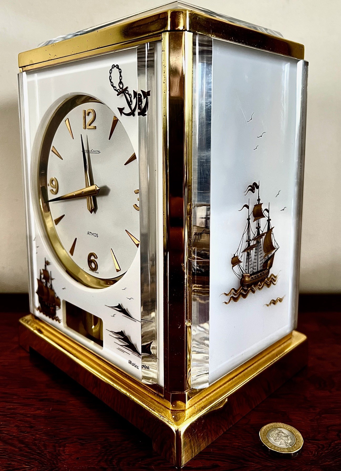 JAEGER LE COUTRE MANTLE CLOCK IN FINE CONDITION, APPROX 234 x 16 x 13cm - Image 4 of 8