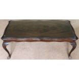 20th century glass topped coffee table. Approx. 47cm H x 110cm W x 50cm D Used condition, scuffs and