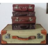 Vintage DeMob suitcase, plus four smaller suitcases All in used condition, unchecked