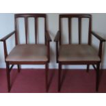 Pair of Danish style mid 20th century teak armchairs. Approx. 88cms H reasonable used condition with
