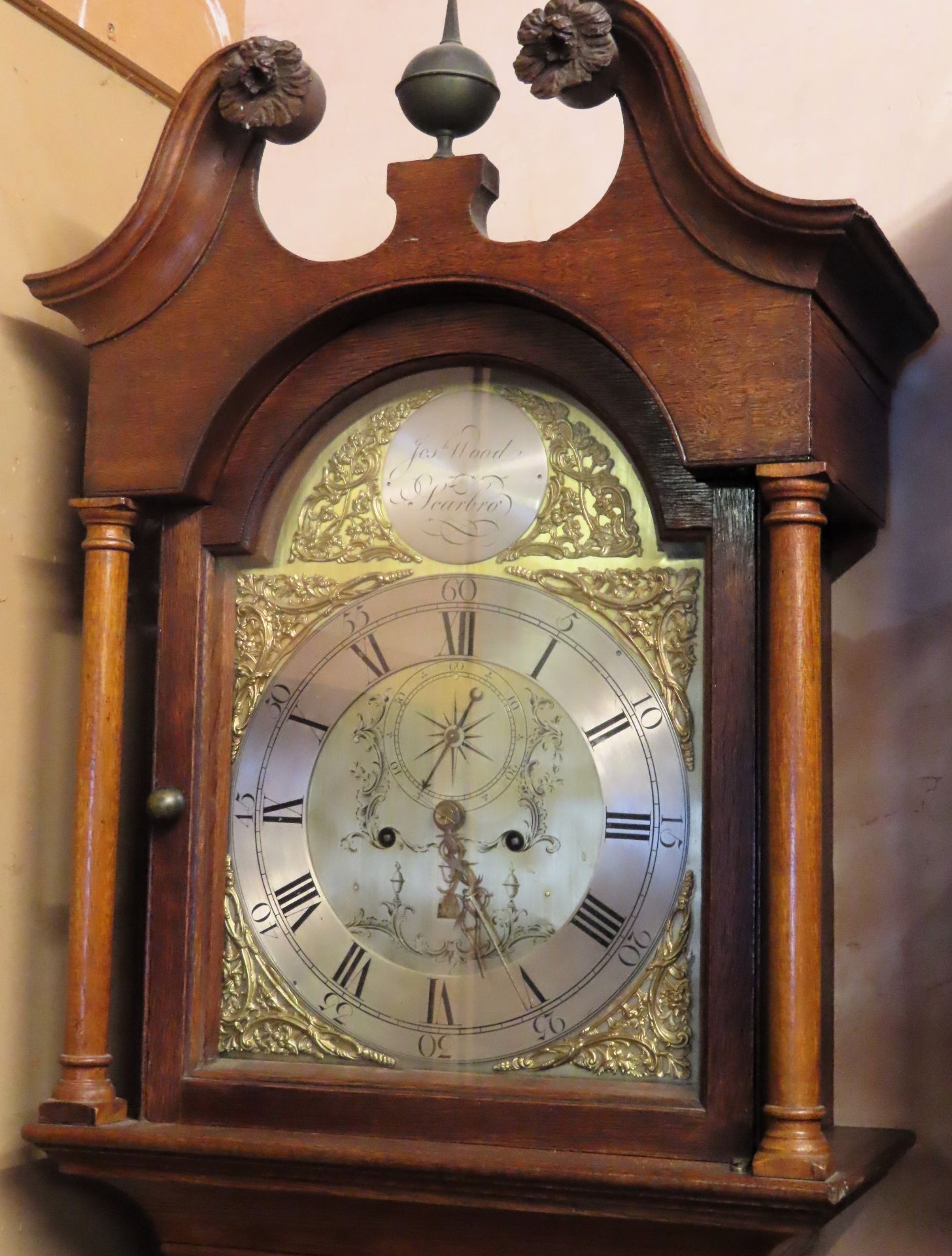 Late 19th/Early 20th century oak cased long case clock with ormolu brass mounted dial, Joseph - Image 2 of 2