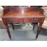 Victorian mahogany two drawer washstand. Approx. 88cm H x 91cm W x 49cm D Used condition, scuffs and