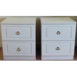 Pair of 20th century melamine two drawer bedside chest. Approx. 59 x 50 x 47cms reasonable used