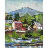 KEITH GARDNER RCA, OIL ON BOARD, LLANGOLLEN, APPROX 30 x 20cm