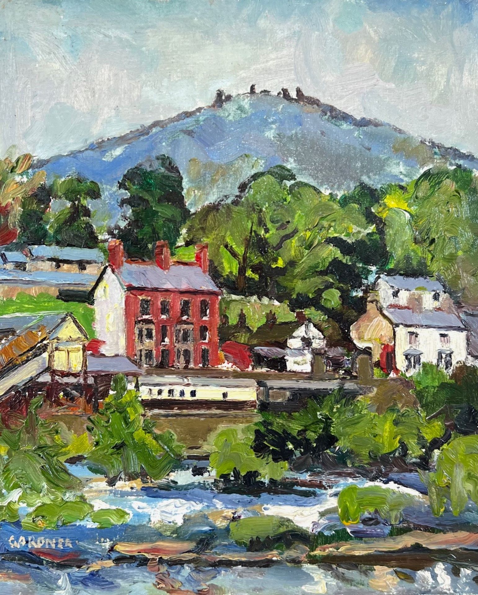 KEITH GARDNER RCA, OIL ON BOARD, LLANGOLLEN, APPROX 30 x 20cm