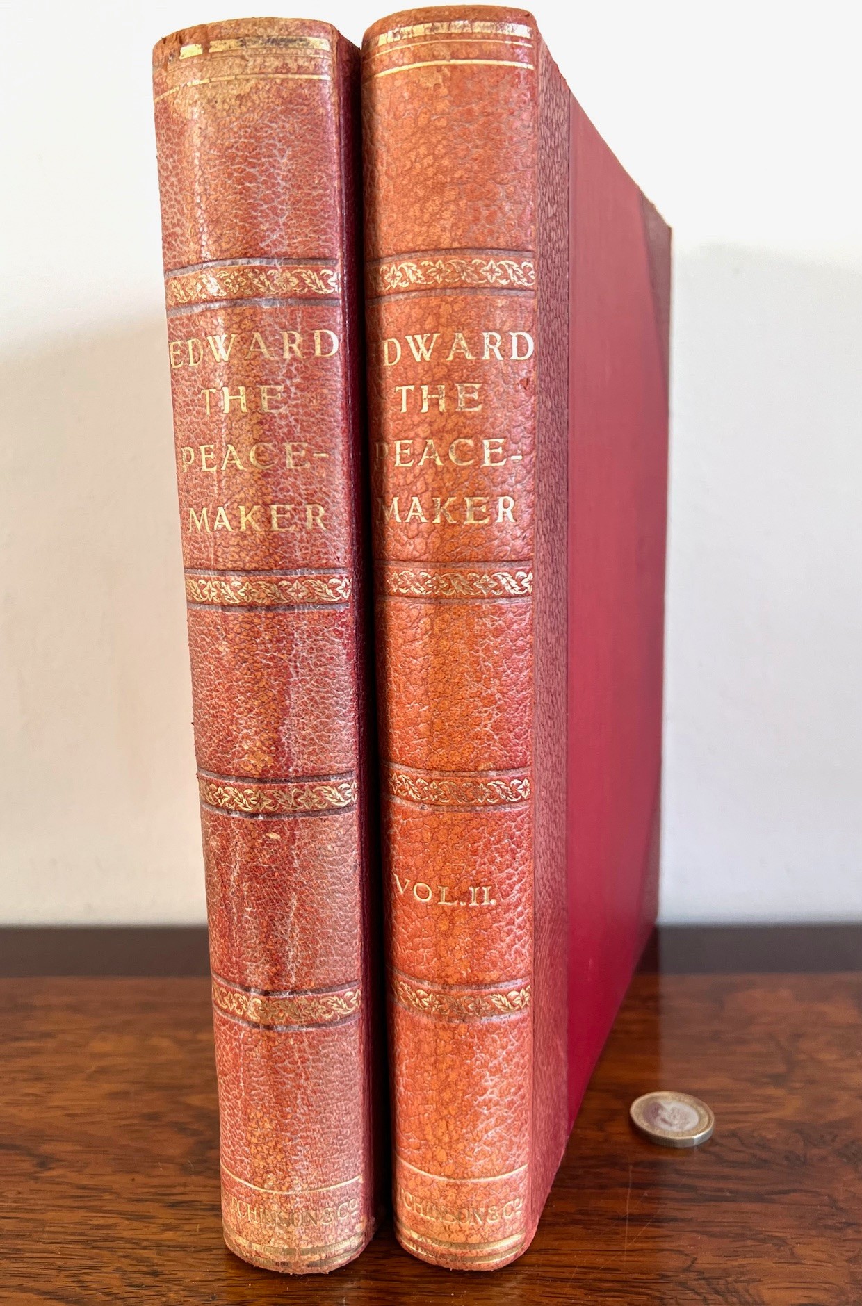 WILKINS, TWO VOLUMES, EDWARD THE PEACE MAKER, QUARTER LEATHER BOUND - Image 3 of 3