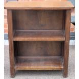 Small set of mahogany open bookshelves. Approx. 78cm H x 57cm W x 33cm D Reasonable used