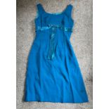 CREPE COCKTAIL DRESS, SIZE 10/12 FAINT MARK LOWER RIGHT BY HEM