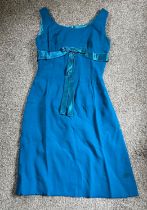 CREPE COCKTAIL DRESS, SIZE 10/12 FAINT MARK LOWER RIGHT BY HEM