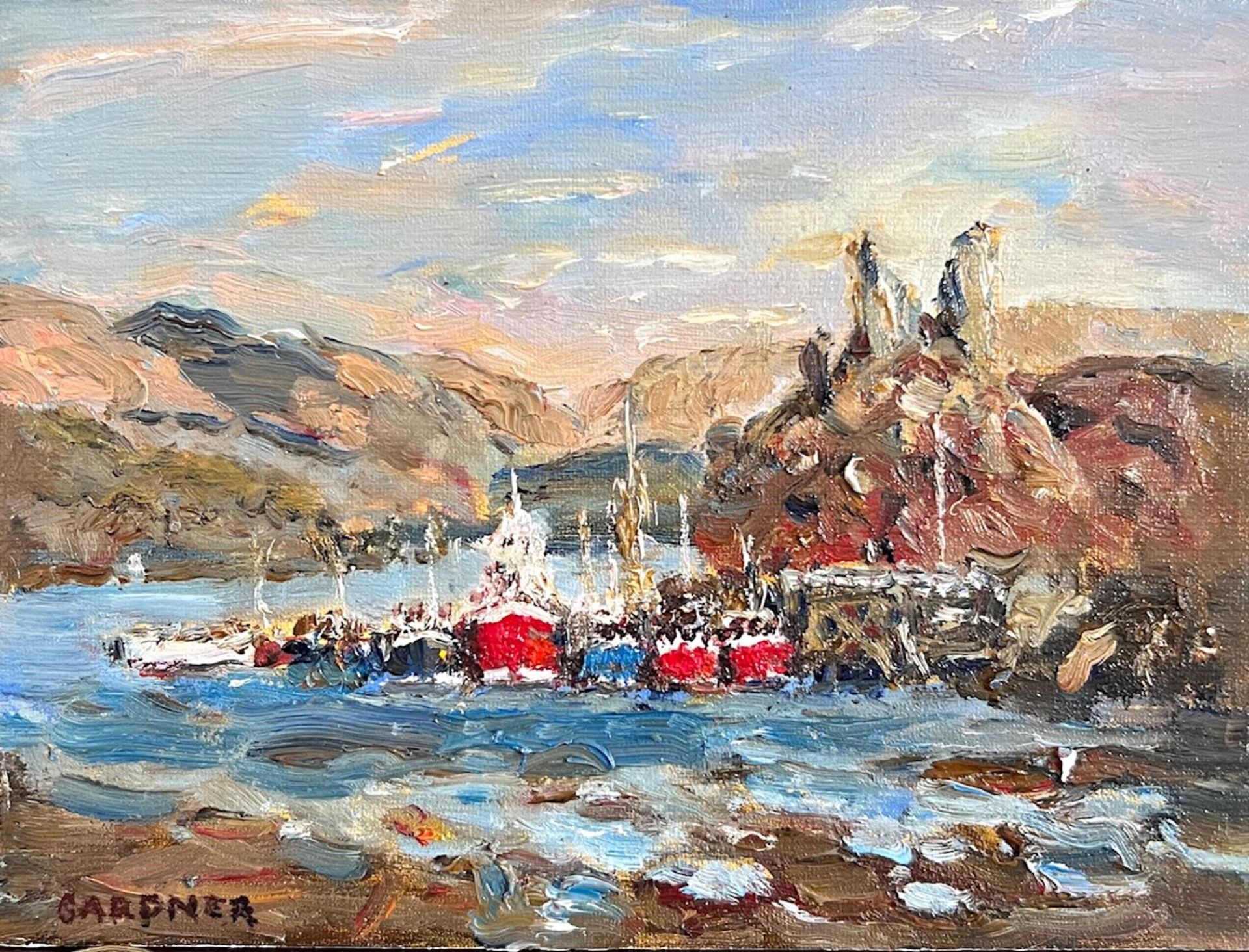 KEITH GARDNER RCA, OIL ON BOARD, 'CASTLE MOIL ISLE OF SKYE', APPROX 15 x 20cm