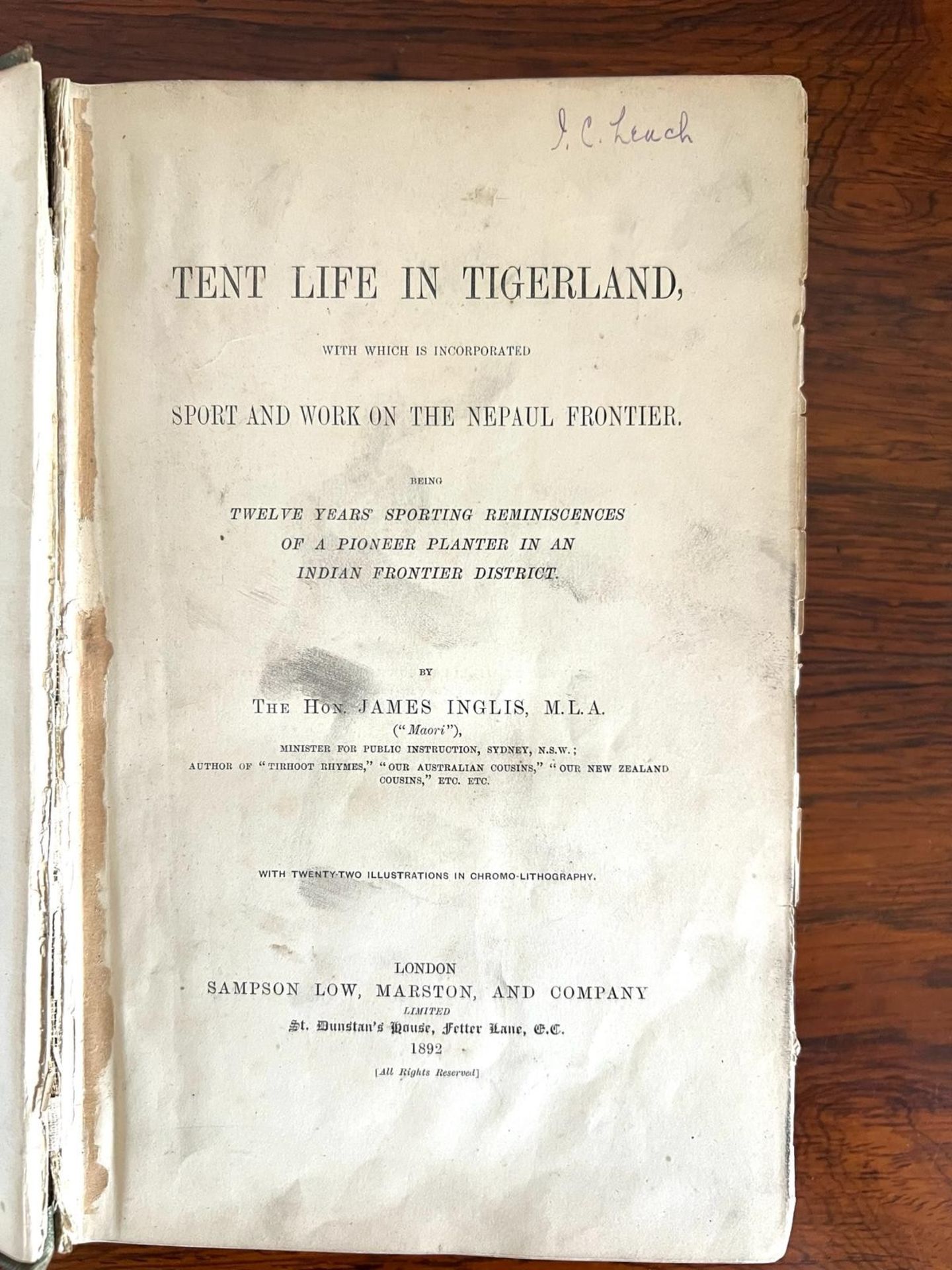 JAMES INGLIS, 'TENT LIFE IN TIGERLAND' AND 'SPORT AND WORK ON THE NEPAUL FRONTIER', PUBLISHED - Image 8 of 13