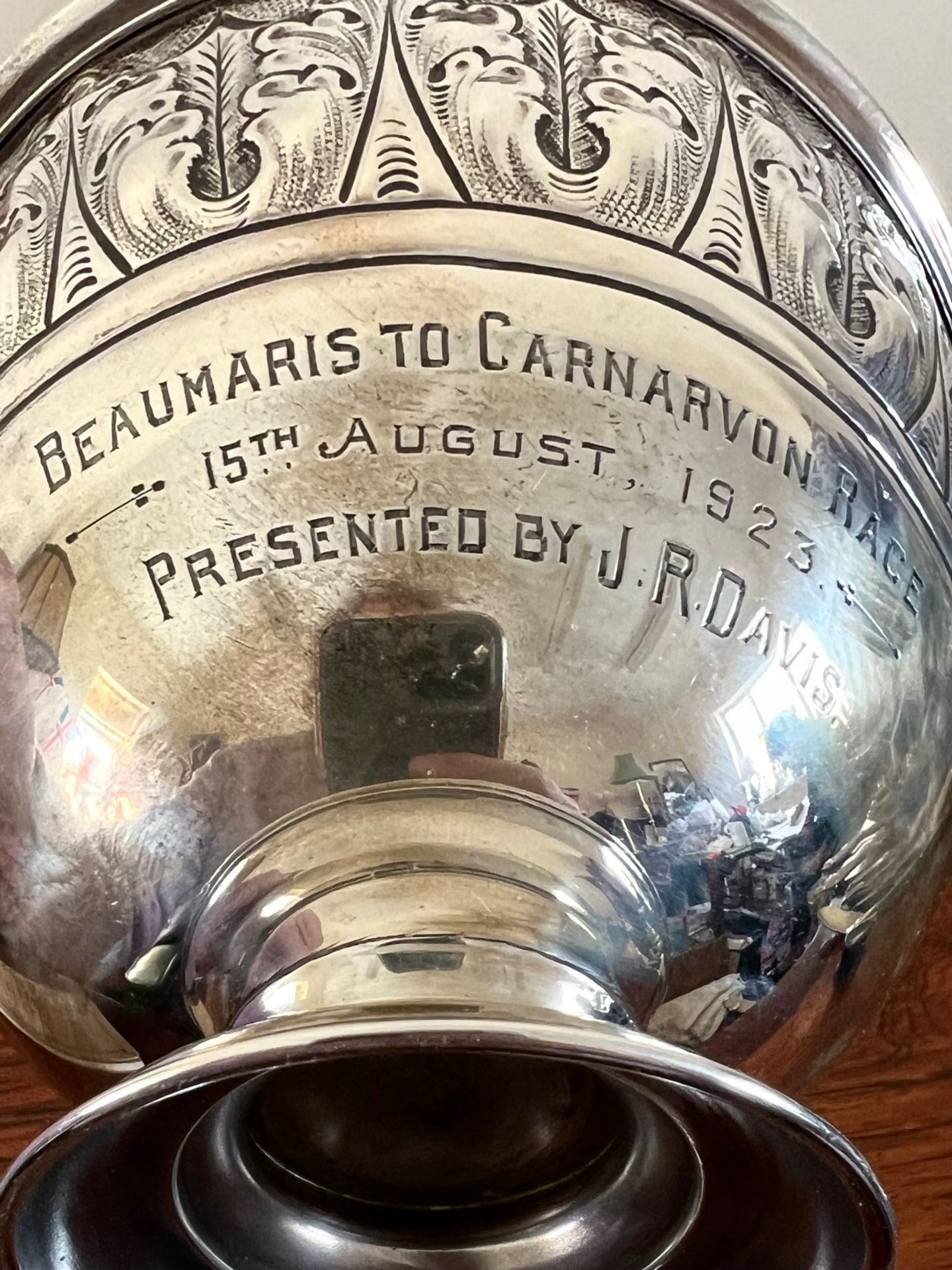 SILVER STEM BOWL INSCRIBED BEAUMARIS TO CARNARVON RACE, 1919, BIRMINGHAM, WEIGHT APPROX 190g, AND - Image 2 of 2