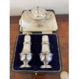 SILVER SALT & PEPPER AND ALSO MUSTARD SET, NO MATCHING DATES