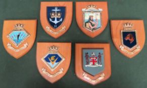 Six gilded mounted nautical relatedplaques including C. S. Cable Venture etc All appear in