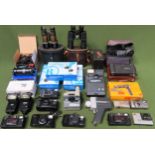 Various Cameras and accesories, binoculars, tele ektralite 600 etc All in used condition, unchecked