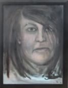 Brenda Clare 20th century framed oil on canvas portrait. Approx. 50 x 45cm Reasonable used