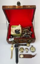 A box of mixed vintage watches.