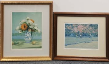 Two limited edition framed prints (496/500 and 304/500) by Andre Gisson c.1980, frame 75 x 64cm.