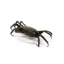 A Chinese bronze model of a crab, W. 14cm.