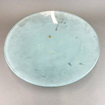 A large frosted studio glass dish, Dia. 47cm.