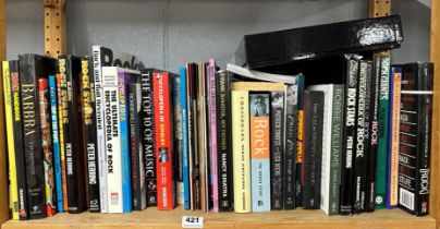 A quantity of good books on rock and pop music.